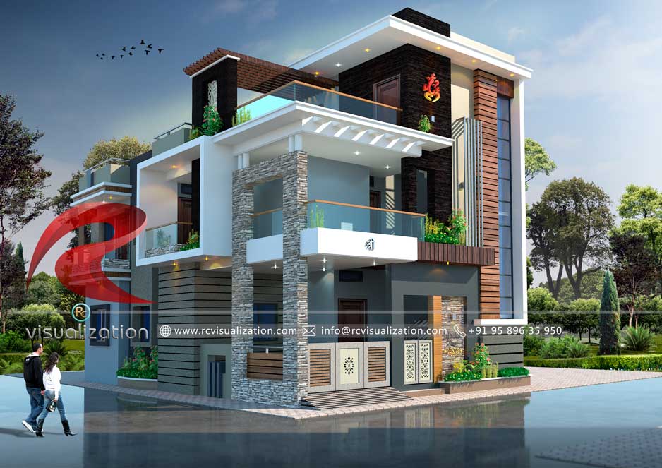 3D Bungalow Designs Gallery | RC Visualization Structural Plan and